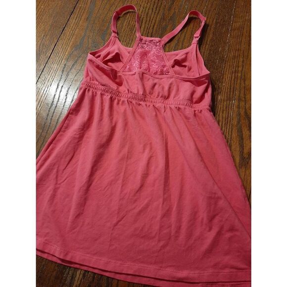 Medium Leading Lady Azalea Nursing Tank Top Pink Lace Racerback Built in Bra - Picture 4 of 5
